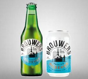 Brouwers Pilsener in fles en blik